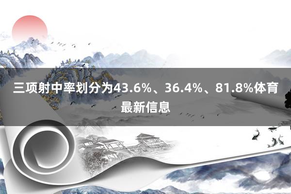 三项射中率划分为43.6%、36.4%、81.8%体育最新信息