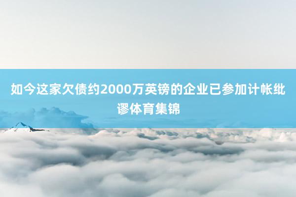 如今这家欠债约2000万英镑的企业已参加计帐纰谬体育集锦