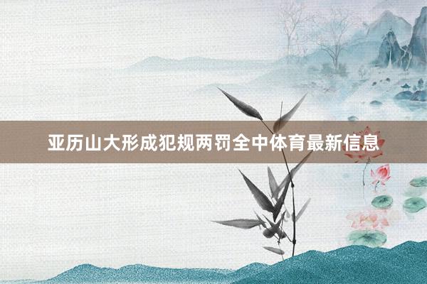 亚历山大形成犯规两罚全中体育最新信息
