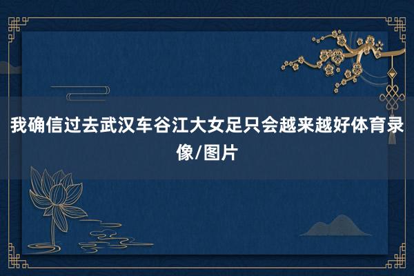 我确信过去武汉车谷江大女足只会越来越好体育录像/图片