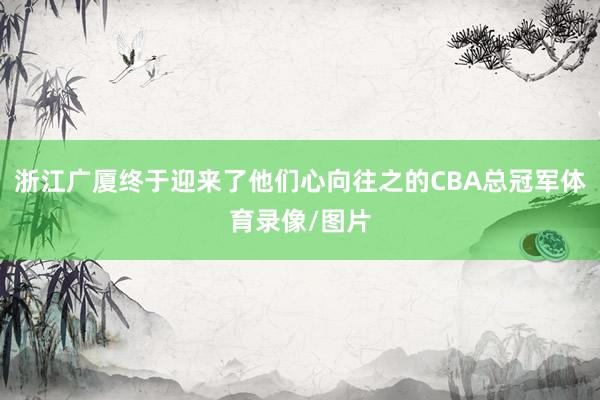 浙江广厦终于迎来了他们心向往之的CBA总冠军体育录像/图片
