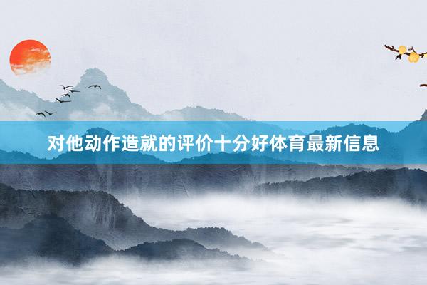 对他动作造就的评价十分好体育最新信息