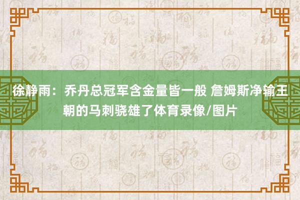 徐静雨：乔丹总冠军含金量皆一般 詹姆斯净输王朝的马刺骁雄了体育录像/图片