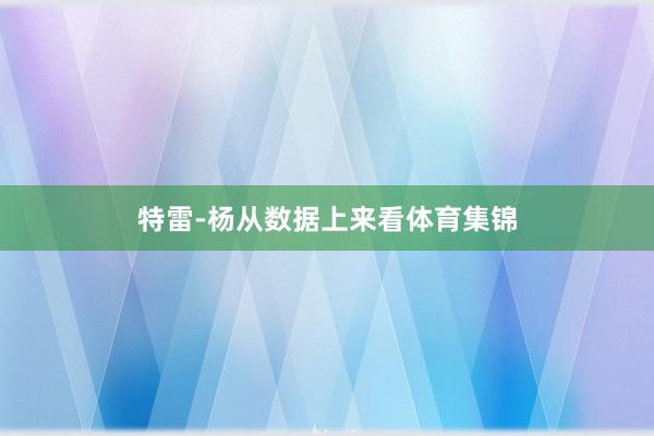 特雷-杨从数据上来看体育集锦