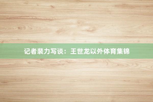 记者裴力写谈：王世龙以外体育集锦