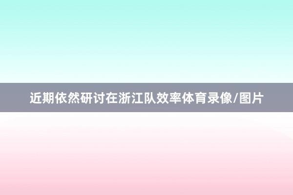 近期依然研讨在浙江队效率体育录像/图片