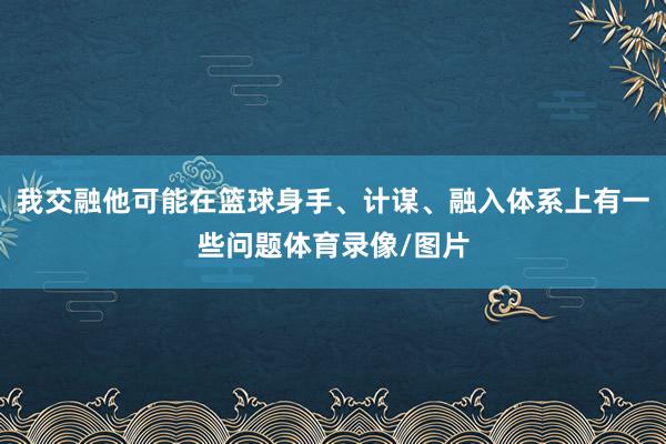 我交融他可能在篮球身手、计谋、融入体系上有一些问题体育录像/图片
