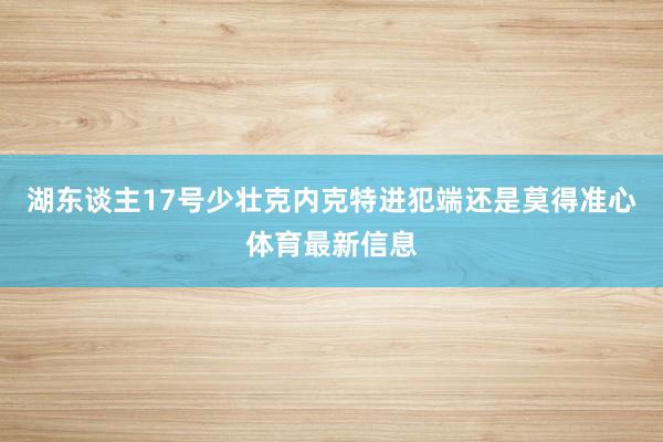 湖东谈主17号少壮克内克特进犯端还是莫得准心体育最新信息